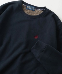 【BEVERLY HILLS POLO CLUB/ビバリーヒルズポロクラブ】ブランドロゴ ワンポイントロゴ刺繍デザイン ワイドシルエット クルーネックスウェット/裏シャギーボア