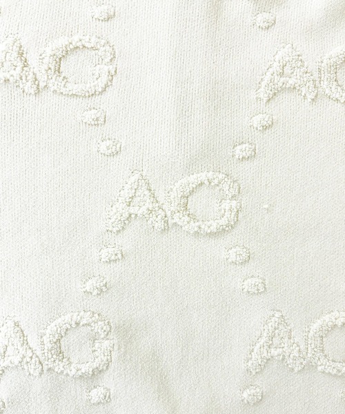 ANDGEEBEE(アンジービー)の「UNISEX モノグラムハーフジップニット(ニット/セーター・レディース・グリーン/アイボリー・FREE)」の14枚目の写真