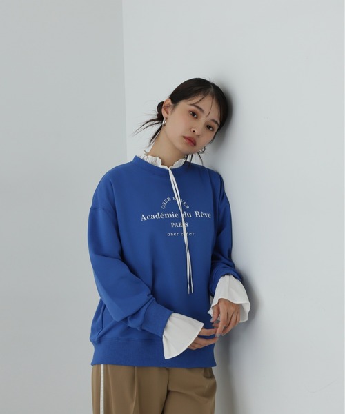 N.（N. Natural Beauty Basic）（エヌエヌナチュラルビューティーベーシック）の「◆プリントスウェット（スウェット・レディース・杢グレー/ロイヤルブルー・MEDIUM）」の16枚目の写真