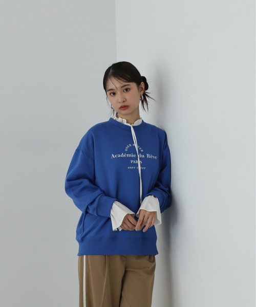 N.（N. Natural Beauty Basic）（エヌエヌナチュラルビューティーベーシック）の「◆プリントスウェット（スウェット・レディース・杢グレー/ロイヤルブルー・MEDIUM）」の17枚目の写真