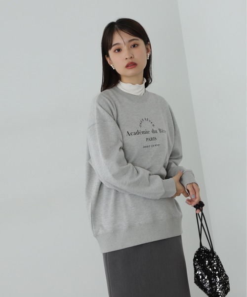 N.（N. Natural Beauty Basic）（エヌエヌナチュラルビューティーベーシック）の「◆プリントスウェット（スウェット・レディース・杢グレー/ロイヤルブルー・MEDIUM）」の3枚目の写真