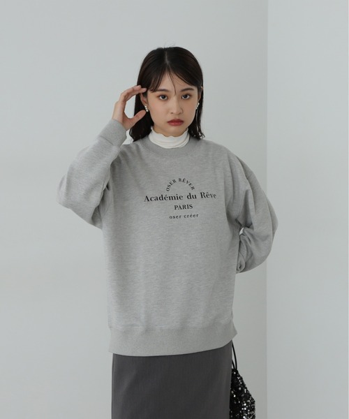 N.（N. Natural Beauty Basic）（エヌエヌナチュラルビューティーベーシック）の「◆プリントスウェット（スウェット・レディース・杢グレー/ロイヤルブルー・MEDIUM）」の4枚目の写真