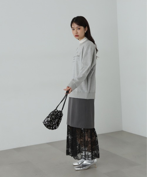 N.（N. Natural Beauty Basic）（エヌエヌナチュラルビューティーベーシック）の「◆プリントスウェット（スウェット・レディース・杢グレー/ロイヤルブルー・MEDIUM）」の6枚目の写真