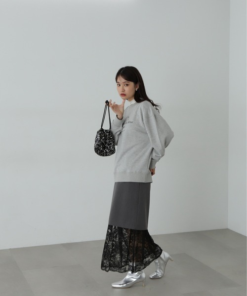 N.（N. Natural Beauty Basic）（エヌエヌナチュラルビューティーベーシック）の「◆プリントスウェット（スウェット・レディース・杢グレー/ロイヤルブルー・MEDIUM）」の9枚目の写真