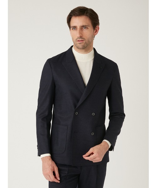 AOURE(アウール)の「THE FIRST CLASS ウールバランサー 千鳥 SETUP JACKET(テーラードジャケット・メンズ・グレー/ネイビー・MEDIUM/LARGE/X-LARGE)」の2枚目の写真