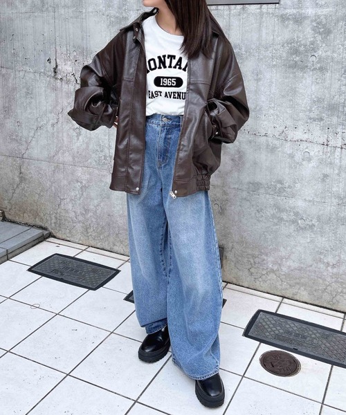 INGNI（イング）の「【WEB限定】フェイクレザーBIGブルゾン（ブルゾン・レディース・アイボリー/ブラック/ブラウン/ブラウン系4/ブラック系その他・M）」の20枚目の写真