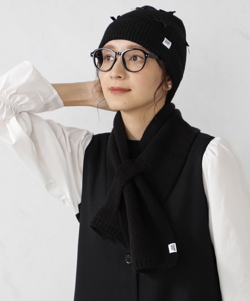 FOUND GOOD（ファウンドグッド）の「リボンニットワッチ（ニットキャップ/ビーニー・レディース・ブラック/グレー系2・FREE）」の3枚目の写真