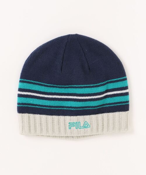 FILA(フィラ)の「FILA/フィラ キッズ ビーニー ニット帽 FLK STRIPE BEANIE 243013550(ニットキャップ/ビーニー・キッズ・ライトブルー/ピンク/ネイビー・55-57cm)」の3枚目の写真