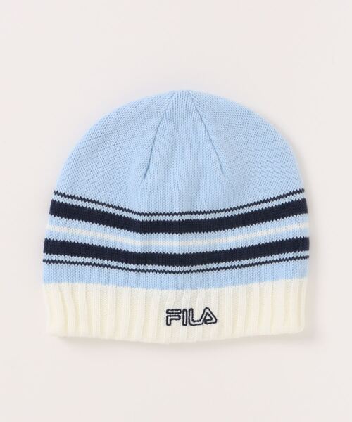FILA(フィラ)の「FILA/フィラ キッズ ビーニー ニット帽 FLK STRIPE BEANIE 243013550(ニットキャップ/ビーニー・キッズ・ライトブルー/ピンク/ネイビー・55-57cm)」の2枚目の写真