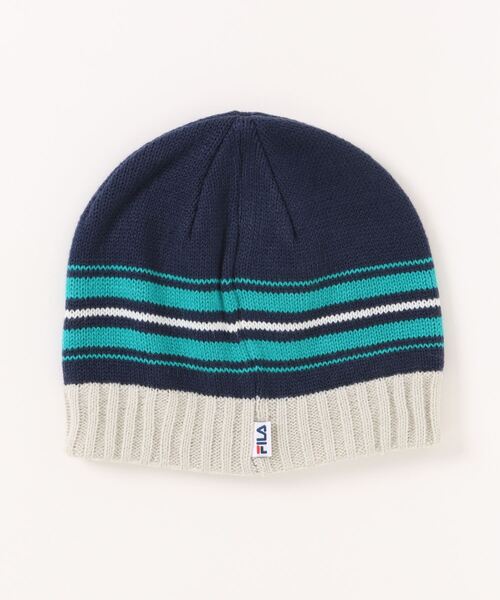 FILA(フィラ)の「FILA/フィラ キッズ ビーニー ニット帽 FLK STRIPE BEANIE 243013550(ニットキャップ/ビーニー・キッズ・ライトブルー/ピンク/ネイビー・55-57cm)」の4枚目の写真
