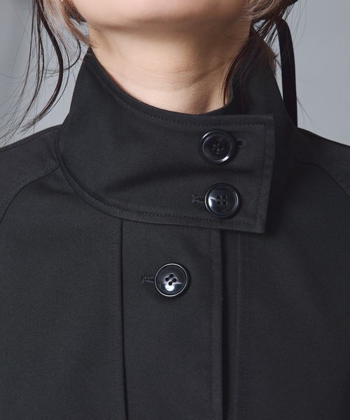 Mavie..7（メヴィセットゥ）の「【Mavie..7】スタンドカラーショートトレンチ（ワンピース・レディース・ブラック・FREE）」の21枚目の写真