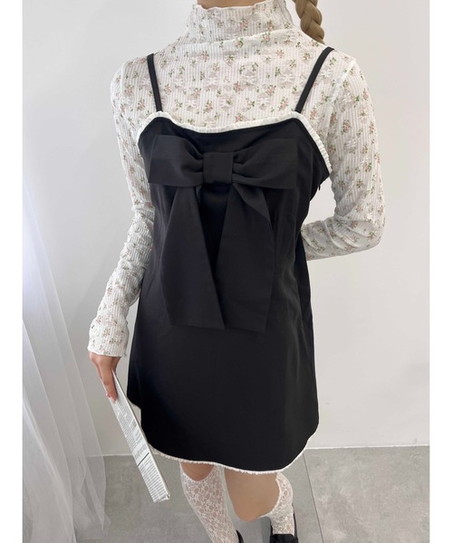 PHILLY（フィリー）の「【PHILLY】リトルフラワーハイネックトップス（Tシャツ/カットソー・レディース・ピンク/ホワイト・FREE）」の6枚目の写真