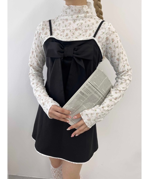 PHILLY（フィリー）の「【PHILLY】リトルフラワーハイネックトップス（Tシャツ/カットソー・レディース・ピンク/ホワイト・FREE）」の7枚目の写真