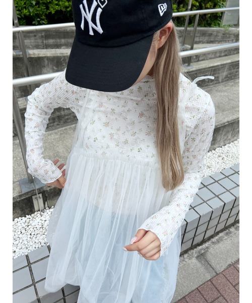 PHILLY（フィリー）の「【PHILLY】リトルフラワーハイネックトップス（Tシャツ/カットソー・レディース・ピンク/ホワイト・FREE）」の13枚目の写真