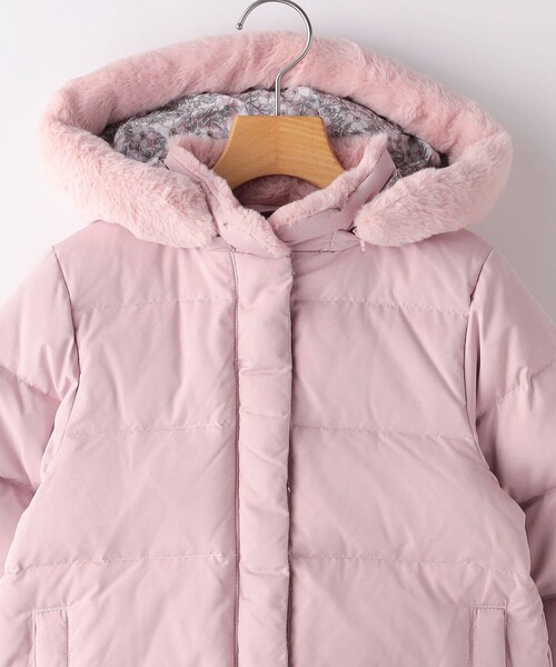 SHIPS（シップス）の「SHIPS KIDS:90cm /〈手洗い可能〉リバティ リサイクル ロング ダウン（ダウンジャケット/コート・キッズ・ネイビー/ピンク・90）」の4枚目の写真