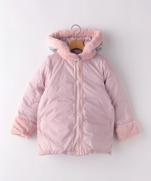 SHIPS（シップス）の「SHIPS KIDS:90cm /〈手洗い可能〉リバティ リサイクル ロング ダウン（ダウンジャケット/コート・キッズ・ネイビー/ピンク・90）」の8枚目の写真