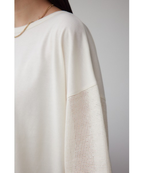 AZUL by moussy(アズールバイマウジー)の「メッシュスリーブTシャツ(Tシャツ/カットソー・レディース・イエロー/オフホワイト/ブラック・FREE)」の11枚目の写真