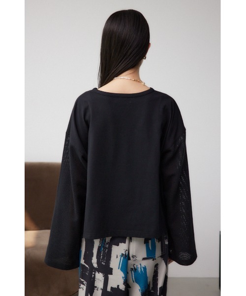 AZUL by moussy(アズールバイマウジー)の「メッシュスリーブTシャツ(Tシャツ/カットソー・レディース・イエロー/オフホワイト/ブラック・FREE)」の20枚目の写真