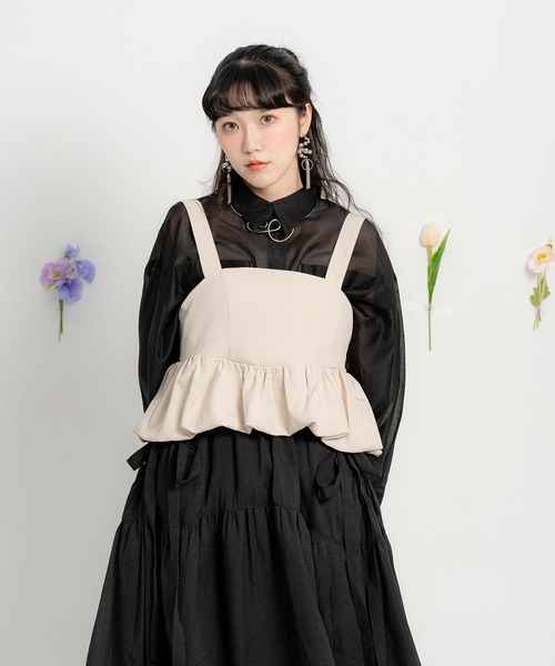 miolite（ミオライト）の「バックル バルーン ビスチェ miolite（シャツ/ブラウス・レディース・グレー/グレイッシュベージュ・M）」の15枚目の写真