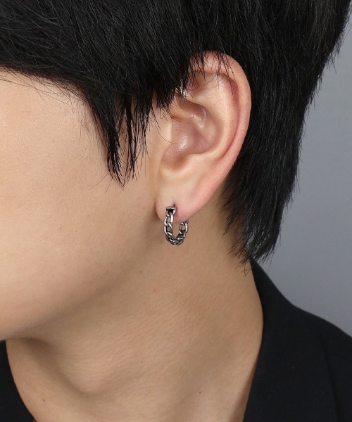 4INT.(フォイント)の「チェーン フープピアス(片耳用) / サージカルステンレス316L (金属アレルギー対応)(ピアス(片耳用)・メンズ・シルバー・8/10/12/14)」の12枚目の写真