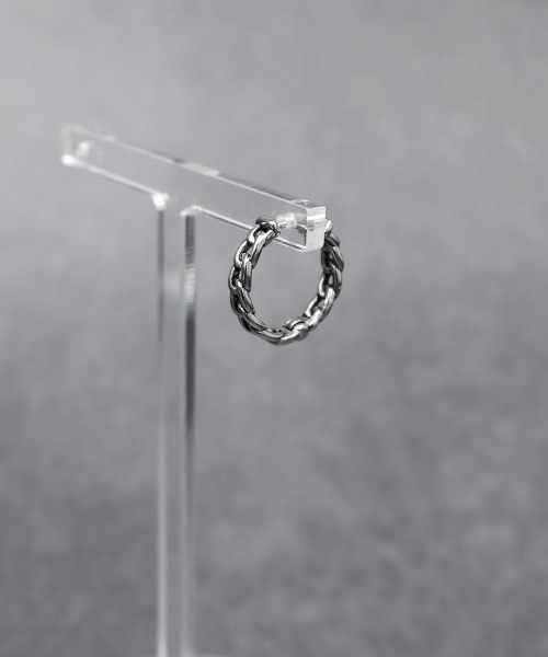 4INT.(フォイント)の「チェーン フープピアス(片耳用) / サージカルステンレス316L (金属アレルギー対応)(ピアス(片耳用)・メンズ・シルバー・8/10/12/14)」の2枚目の写真