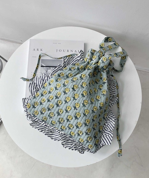 インドキルトフリル巾着トートバッグ（トートバッグ）｜AS KNOW AS