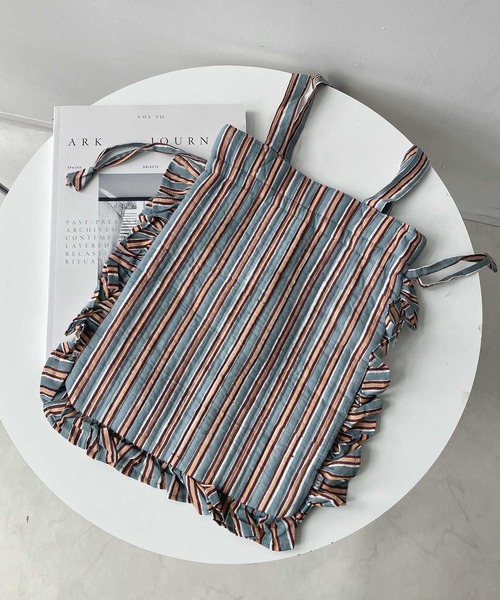 AS KNOW AS plus（アズノゥアズプラス）の「インドキルトフリル巾着トートバッグ（トートバッグ・レディース・ホワイト系/グレー系/グリーン系/ターコイズブルー系/ブルー系/ピンク系/グリーン/ピンク/ブルー系1/イエロー/アイボリー・FREE）」の19枚目の写真