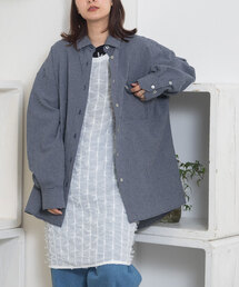 ポイント刺繍オーバーサイズシャツ