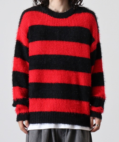 FUNALIVE（ファンアライブ）の「Feather yarn border crew neck knit / フェザーヤーンボーダークルーネックニット unisex（ニット/セーター・メンズ・ホワイト/レッド・M/L）」の19枚目の写真