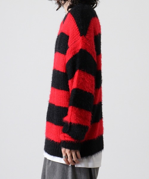 FUNALIVE（ファンアライブ）の「Feather yarn border crew neck knit / フェザーヤーンボーダークルーネックニット unisex（ニット/セーター・メンズ・ホワイト/レッド・M/L）」の20枚目の写真