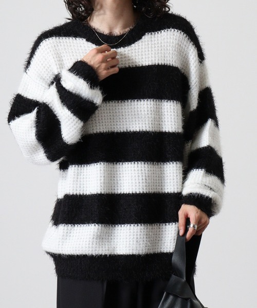 FUNALIVE（ファンアライブ）の「Feather yarn border crew neck knit / フェザーヤーンボーダークルーネックニット unisex（ニット/セーター・メンズ・ホワイト/レッド・M/L）」の12枚目の写真