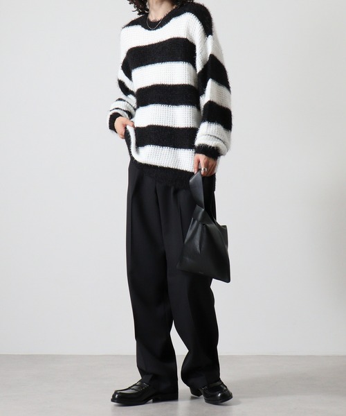 FUNALIVE（ファンアライブ）の「Feather yarn border crew neck knit / フェザーヤーンボーダークルーネックニット unisex（ニット/セーター・メンズ・ホワイト/レッド・M/L）」の14枚目の写真