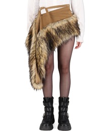 ARTS DE BASE（アートデベース）の「【ARTS DE BASEE】Draping Fake Fur Short Skirt (Nylon) / 【アートデベース】ナイロンドレープフェイクファアシンメトリーーミニスカート（スカート）」