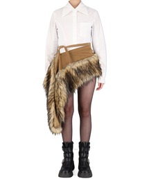 ARTS DE BASE（アートデベース）の「【ARTS DE BASEE】Draping Fake Fur Short Skirt (Nylon) / 【アートデベース】ナイロンドレープフェイクファアシンメトリーーミニスカート（スカート）」