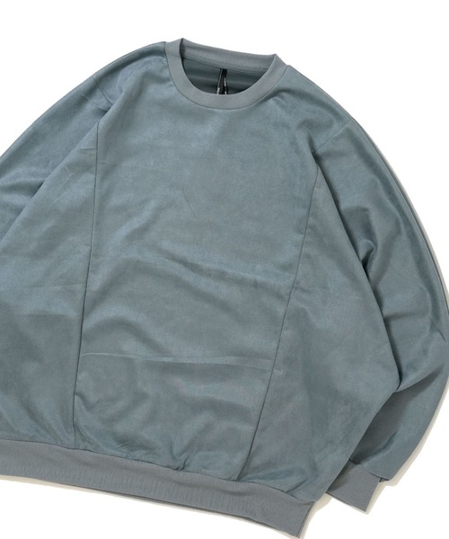 おしゃれスタ(オシャレスタ)の「faux suede dolman sleeve cutsew/スウェードタッチ ドルマンスリーブ カットソー オーバーサイズ メンズ レディース(スウェット・メンズ・ブラック/グレイッシュベージュ/サックスブルー/チャコールグレー/オフホワイト・L/XL/M)」の1枚目の写真