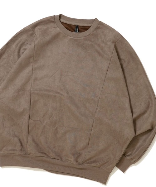 おしゃれスタ(オシャレスタ)の「faux suede dolman sleeve cutsew/スウェードタッチ ドルマンスリーブ カットソー オーバーサイズ メンズ レディース(スウェット・メンズ・ブラック/グレイッシュベージュ/サックスブルー/チャコールグレー/オフホワイト・L/XL/M)」の5枚目の写真