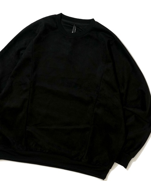 おしゃれスタ（オシャレスタ）の「faux suede dolman sleeve cutsew/スウェードタッチ ドルマンスリーブ カットソー オーバーサイズ メンズ レディース（スウェット・メンズ・ブラック/グレイッシュベージュ/サックスブルー/チャコールグレー/オフホワイト・L/XL/M）」の3枚目の写真