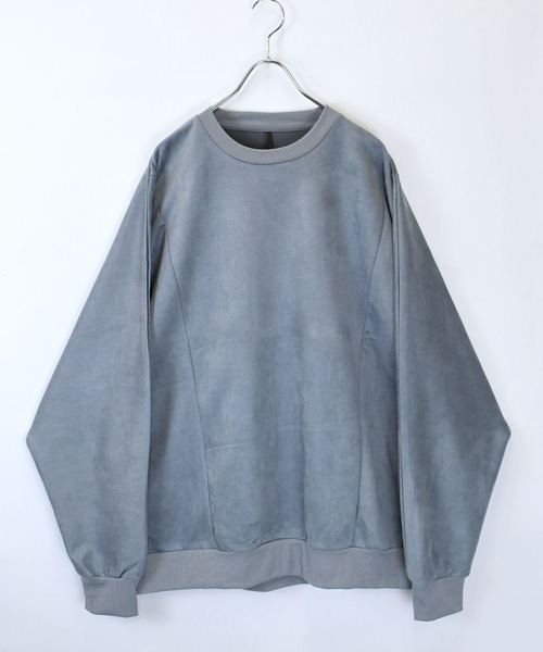 おしゃれスタ（オシャレスタ）の「faux suede dolman sleeve cutsew/スウェードタッチ ドルマンスリーブ カットソー オーバーサイズ メンズ レディース（スウェット・メンズ・ブラック/グレイッシュベージュ/サックスブルー/チャコールグレー/オフホワイト・L/XL/M）」の7枚目の写真
