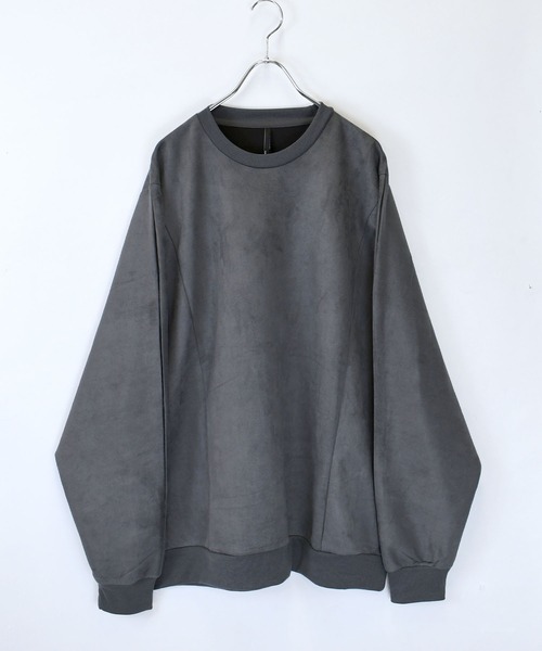 おしゃれスタ(オシャレスタ)の「faux suede dolman sleeve cutsew/スウェードタッチ ドルマンスリーブ カットソー オーバーサイズ メンズ レディース(スウェット・メンズ・ブラック/グレイッシュベージュ/サックスブルー/チャコールグレー/オフホワイト・L/XL/M)」の16枚目の写真