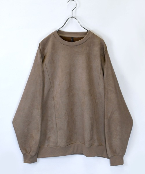 おしゃれスタ(オシャレスタ)の「faux suede dolman sleeve cutsew/スウェードタッチ ドルマンスリーブ カットソー オーバーサイズ メンズ レディース(スウェット・メンズ・ブラック/グレイッシュベージュ/サックスブルー/チャコールグレー/オフホワイト・L/XL/M)」の6枚目の写真