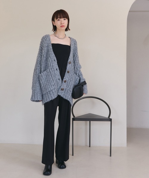 meilmada（メイルマダ）の「BIGポケットロングニットカーディガン（カーディガン/ボレロ・レディース・グレー/ブラウン・FREE）」の8枚目の写真