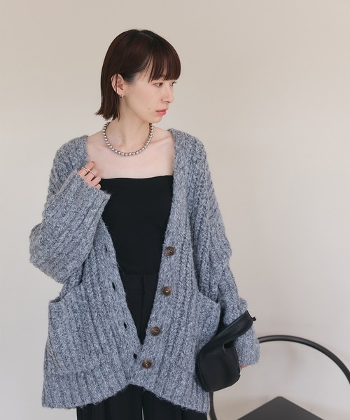 meilmada（メイルマダ）の「BIGポケットロングニットカーディガン（カーディガン/ボレロ・レディース・グレー/ブラウン・FREE）」の3枚目の写真