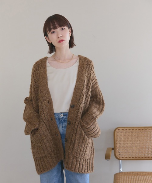 meilmada（メイルマダ）の「BIGポケットロングニットカーディガン（カーディガン/ボレロ・レディース・グレー/ブラウン・FREE）」の17枚目の写真