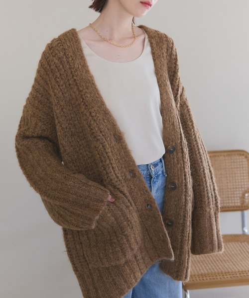 meilmada（メイルマダ）の「BIGポケットロングニットカーディガン（カーディガン/ボレロ・レディース・グレー/ブラウン・FREE）」の15枚目の写真