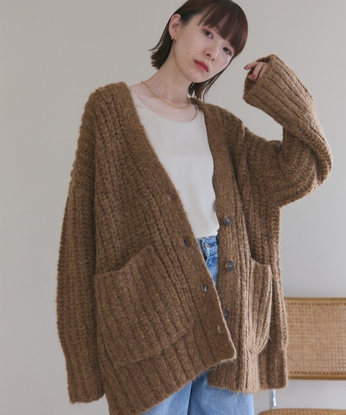 meilmada（メイルマダ）の「BIGポケットロングニットカーディガン（カーディガン/ボレロ・レディース・グレー/ブラウン・FREE）」の16枚目の写真