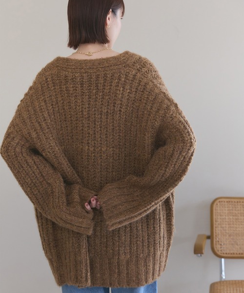 meilmada（メイルマダ）の「BIGポケットロングニットカーディガン（カーディガン/ボレロ・レディース・グレー/ブラウン・FREE）」の13枚目の写真