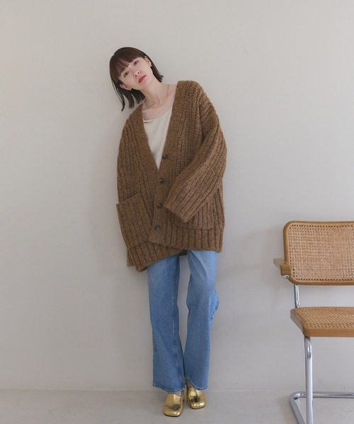 meilmada（メイルマダ）の「BIGポケットロングニットカーディガン（カーディガン/ボレロ・レディース・グレー/ブラウン・FREE）」の20枚目の写真