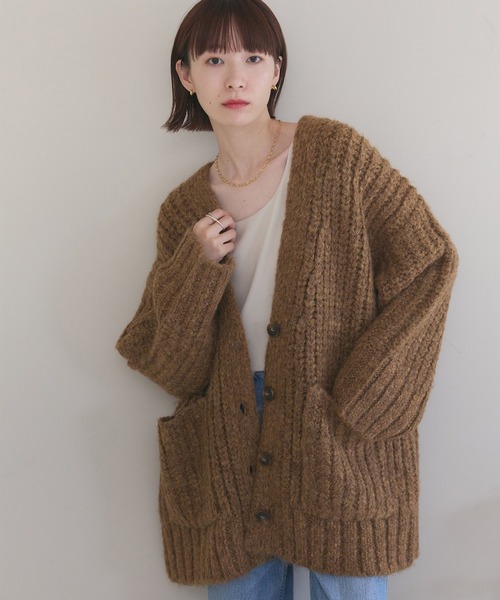 meilmada（メイルマダ）の「BIGポケットロングニットカーディガン（カーディガン/ボレロ・レディース・グレー/ブラウン・FREE）」の12枚目の写真