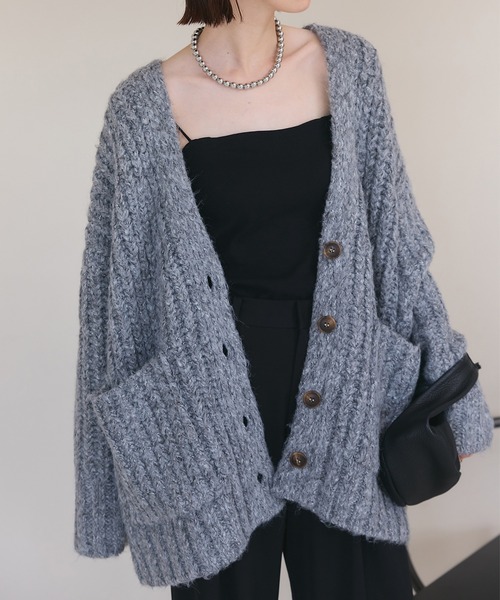 meilmada（メイルマダ）の「BIGポケットロングニットカーディガン（カーディガン/ボレロ・レディース・グレー/ブラウン・FREE）」の21枚目の写真