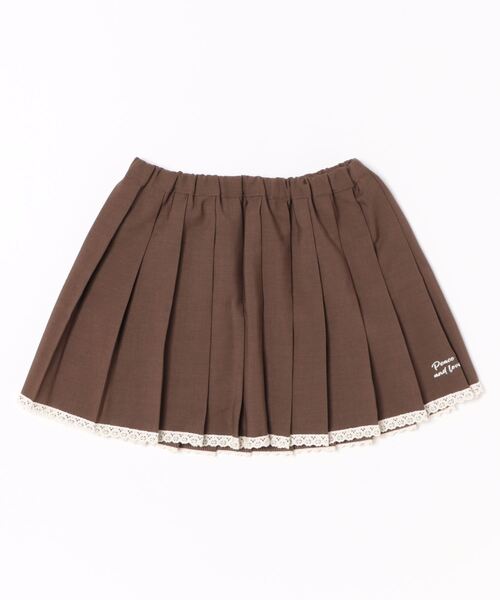 HOOK（フック）の「【HOOK】for　girls  ワンポイント制服風レース裾プリーツミニスカート（スカート・レディース・ブラック/ダークグレー/チョコ・S/M/L）」の21枚目の写真